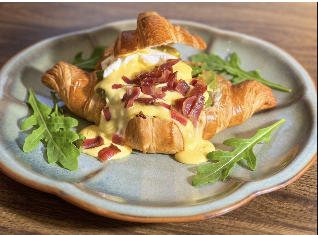 Bánh Sừng Trâu Trứng Chần Sốt Hollandaise